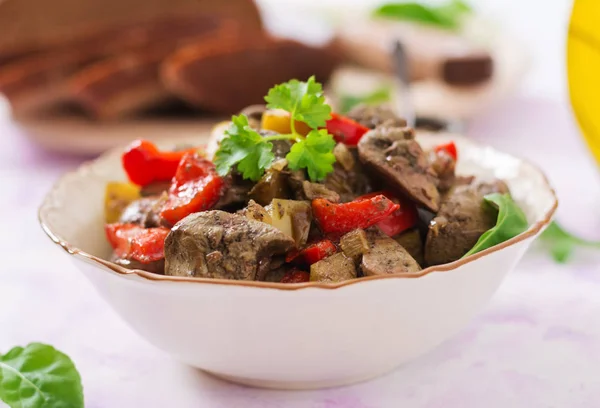 Fried chicken liver — Stock Photo, Image