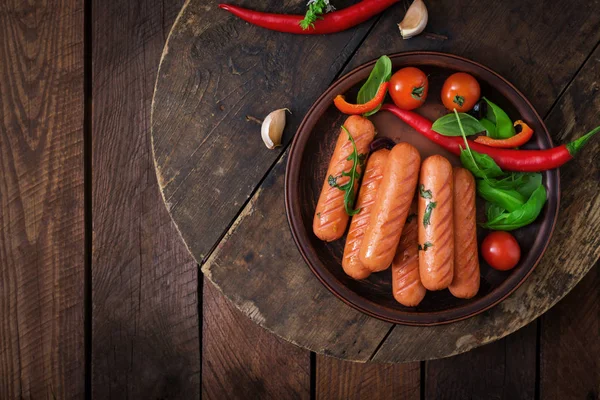 구운 소시지와 야채 — 스톡 사진