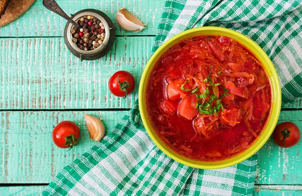 Borscht vegetale tradizionale ucraino — Foto Stock