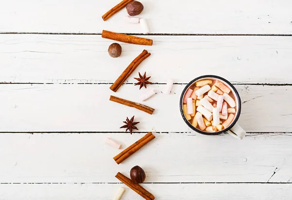 Sıcak kakao veya çikolata hatmi ile — Stok fotoğraf