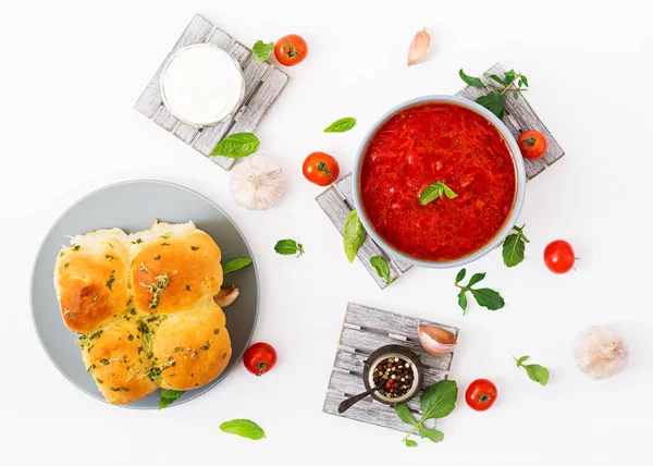 Traditional Ukrainian vegetables borscht — Stock Image Traditional Ukrainian vegetables borscht Stock Photo