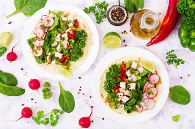 Sağlıklı Meksika Mısır tacos 