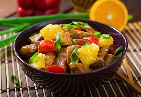 Veal fillet with oranges and paprika — Stock Photo, Image