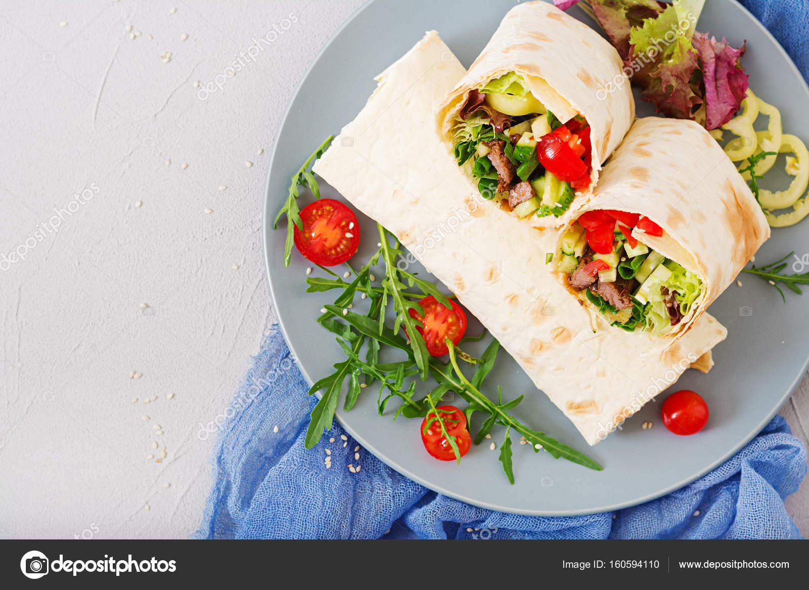 Shawarma in pita bread. Stock Photo by ©timolina 160594110