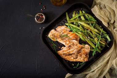 Türkiye-tavuk ızgara ve yeşil fasulye.