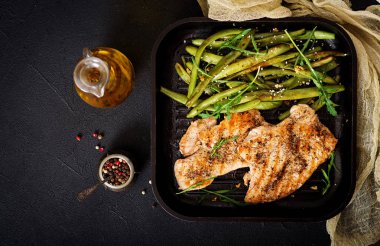 Türkiye-tavuk ızgara ve yeşil fasulye.