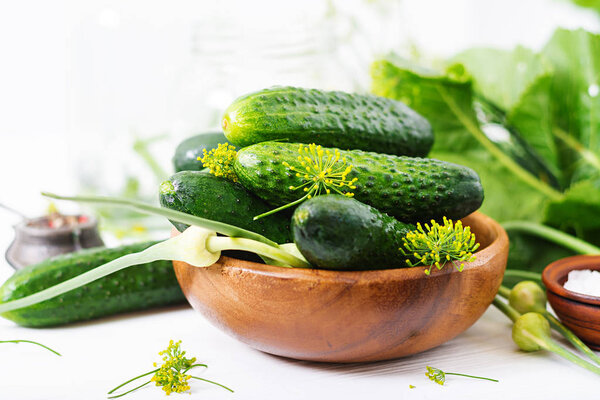 cucumbers, herbs and salt.