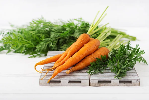 Φρέσκα καρότα με πράσινα φύλλα — Φωτογραφία Αρχείου