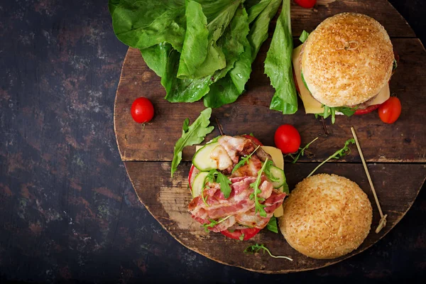 Store sandwich, hamburgere - Stock-foto