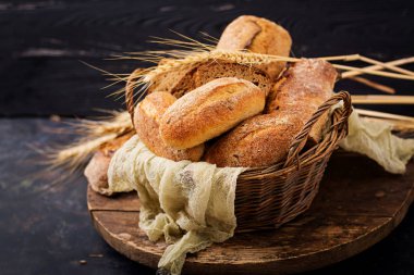 Assortment of baked bread  clipart