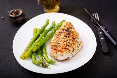 Izgarada pişmiş tavuk fileto