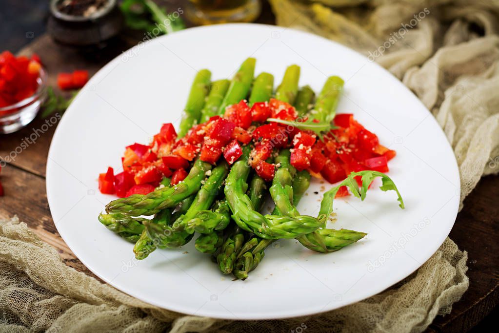 salad of asparagus and peppers