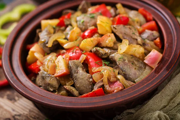 ile sebze kızarmış tavuk karaciğer