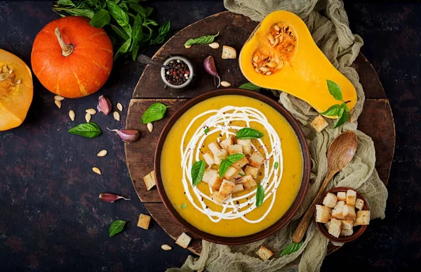 Crema de sopa de calabaza —  Fotos de Stock