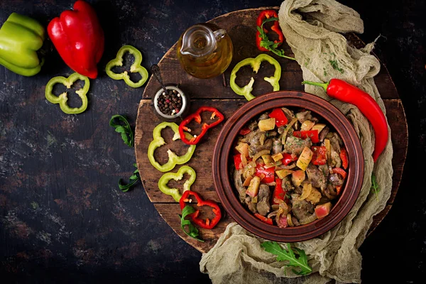 ile sebze kızarmış tavuk karaciğer