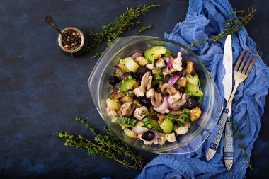 kabak ve kase mantarlı tavuk fileto