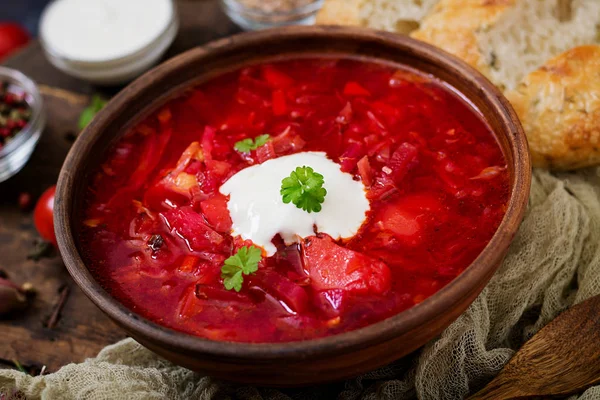 Traditionell ukrainsk borscht — Stockfoto