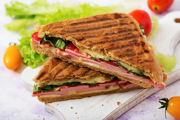 Club sandwich panini with ham — Stock Photo, Image