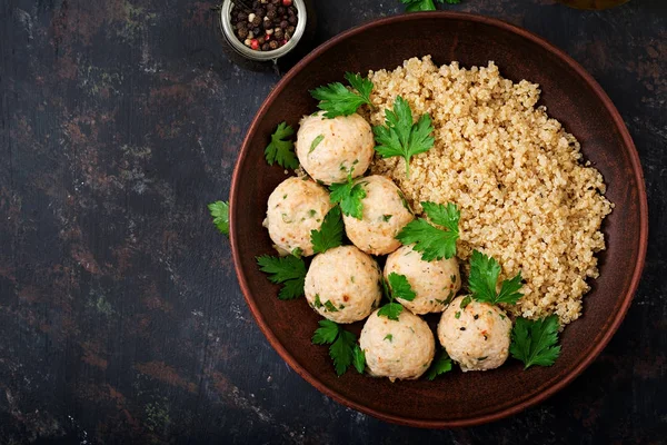 Boulettes de viande cuites au four de filet de poulet — Photo