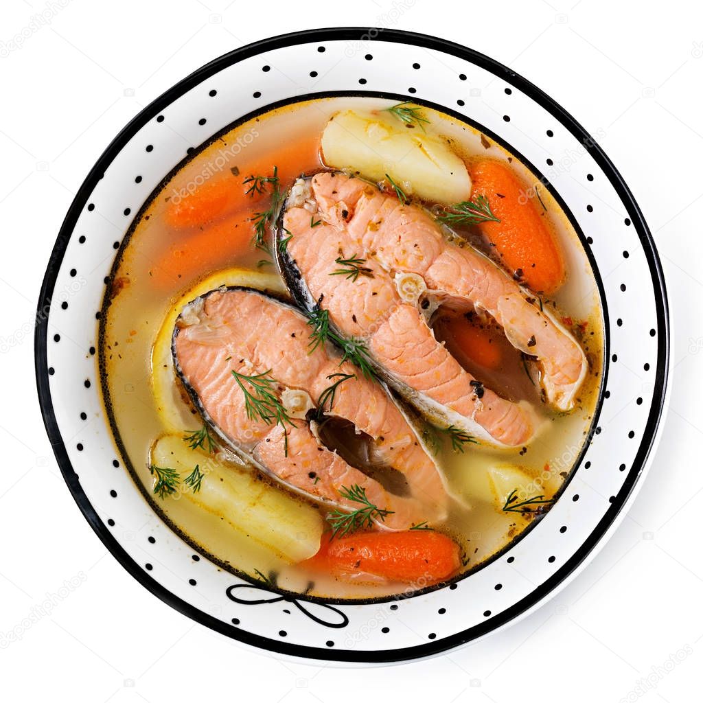 Salmon fish soup