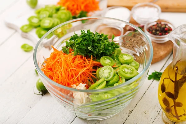 Ингредиенты для корейского салата — стоковое фото