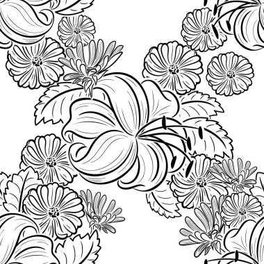 Tek renkli siyah ve beyaz seamless modeli