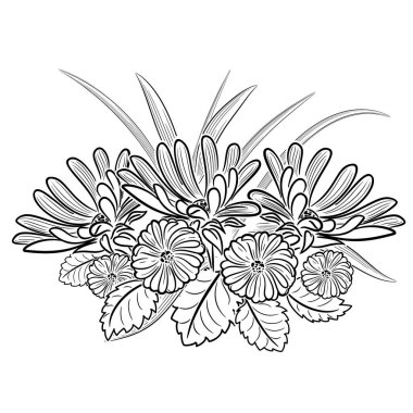 Tek renkli siyah ve beyaz çiçekler