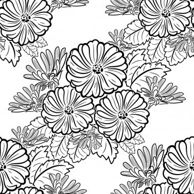 Tek renkli siyah ve beyaz seamless modeli