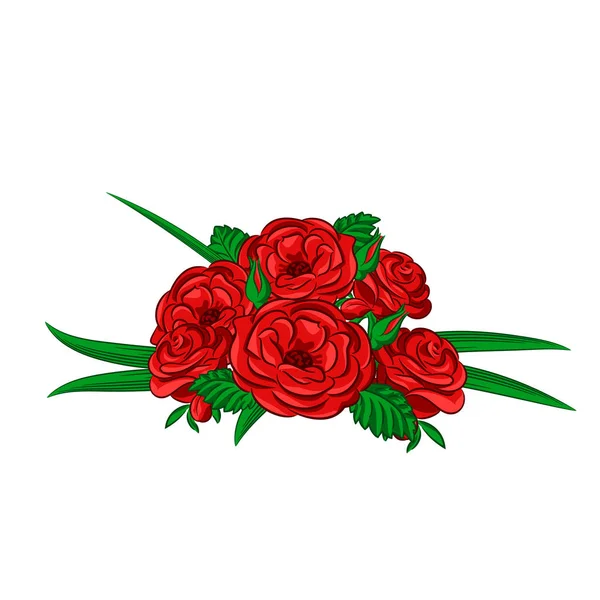 Ramo de rosas — Vector de stock