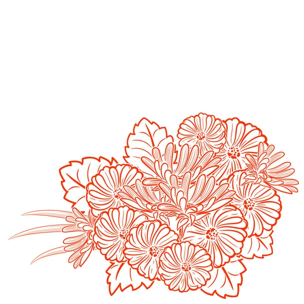 Çiçek ve yaprakların bileşimi