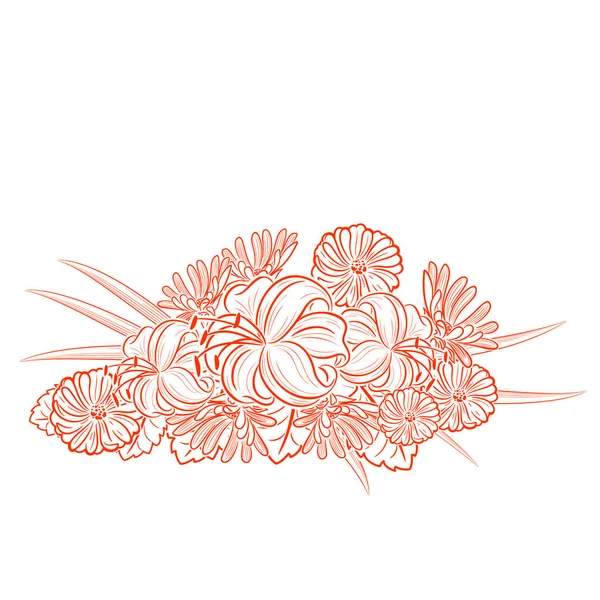 Çiçek ve yaprakların bileşimi