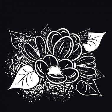 Çiçek ve yaprakların bileşimi