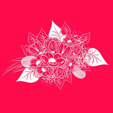 Çiçek ve yaprakların bileşimi