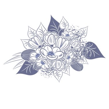 Çiçek ve yaprakların bileşimi