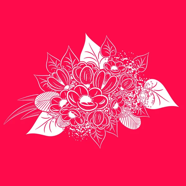 Çiçek ve yaprakların bileşimi