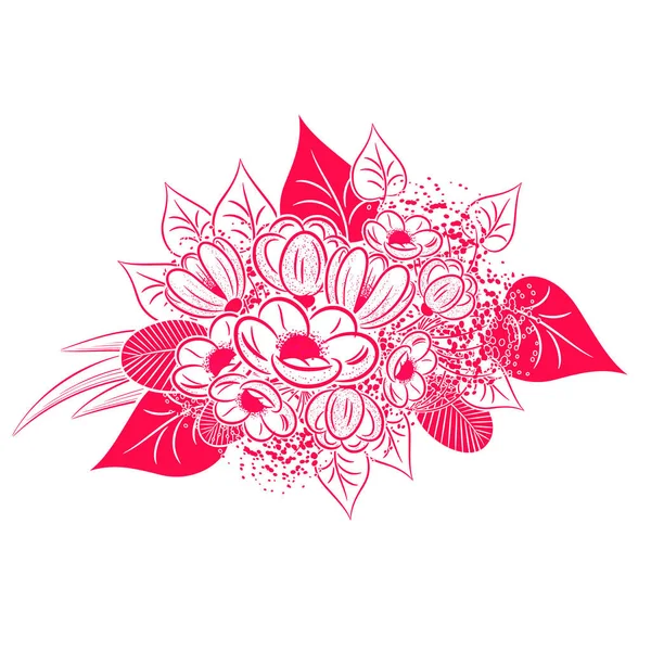 Çiçek ve yaprakların bileşimi