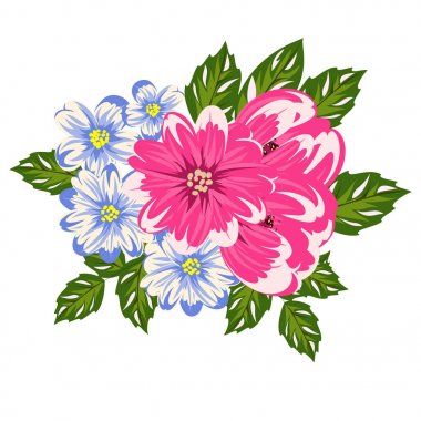 bir kartpostal için buket çiçek