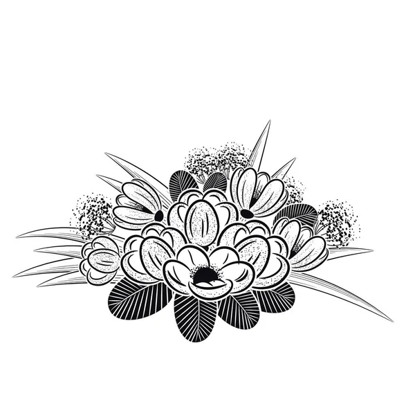 Bouquet de fleurs délicates pour carte de voeux ou invitation de mariage — Image vectorielle