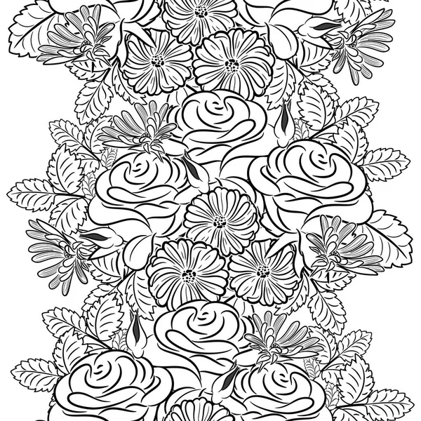 Motif sans couture de fleurs pour carte de vœux ou invitation de mariage — Image vectorielle