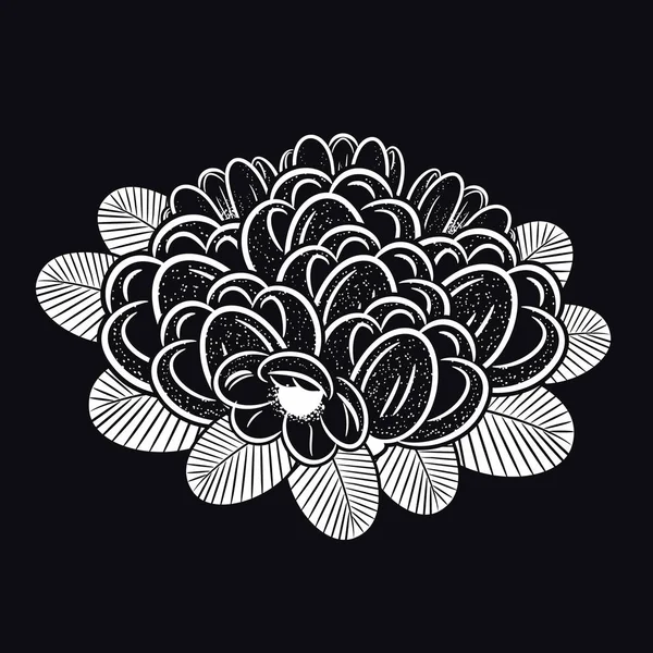 Siyah arkaplanda çiçekler — Stok Vektör