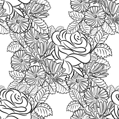 çiçek tebrik kartı veya düğün davetiyesi için seamless modeli