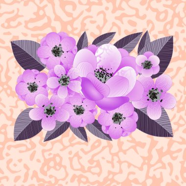 vektör, buket çiçek