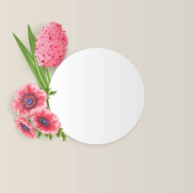 vektör, çiçekli çerçeve