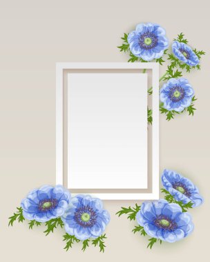 vektör, çiçekli çerçeve