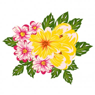 vektör, buket çiçek