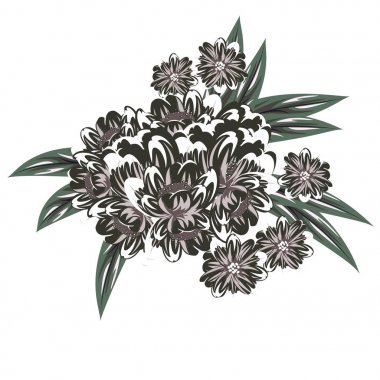 vektör, buket çiçek 