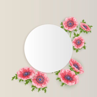 vektör, çiçekli çerçeve