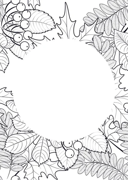 vektör, desen, sonbahar yaprakları ile çerçeve