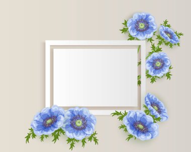 vektör, çiçekli çerçeve