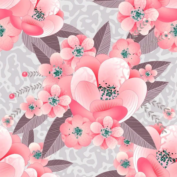 Vector seamless flower pattern — Stock Vector